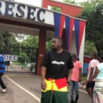 John Dumelo walking bare footed and backwards