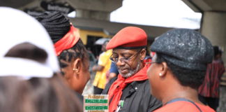 Rex Omar at #OccupyBoGprotest in Accra on October 3, 2023