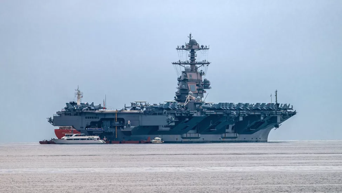 The USS Gerald R. Ford aircraft carrier is heading to the region (file photo)