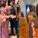 Ghanaian actor, Kalybos and wife at their traditional wedding