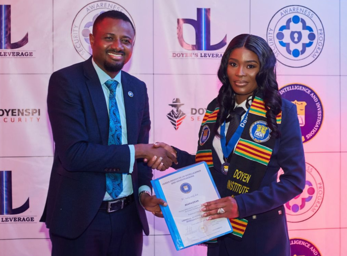 Joana Gyan, Amenfi Central Parliamentary Candidate, Graduates from Doyen Institute