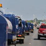 Some water trucks from the Ghana Police Service