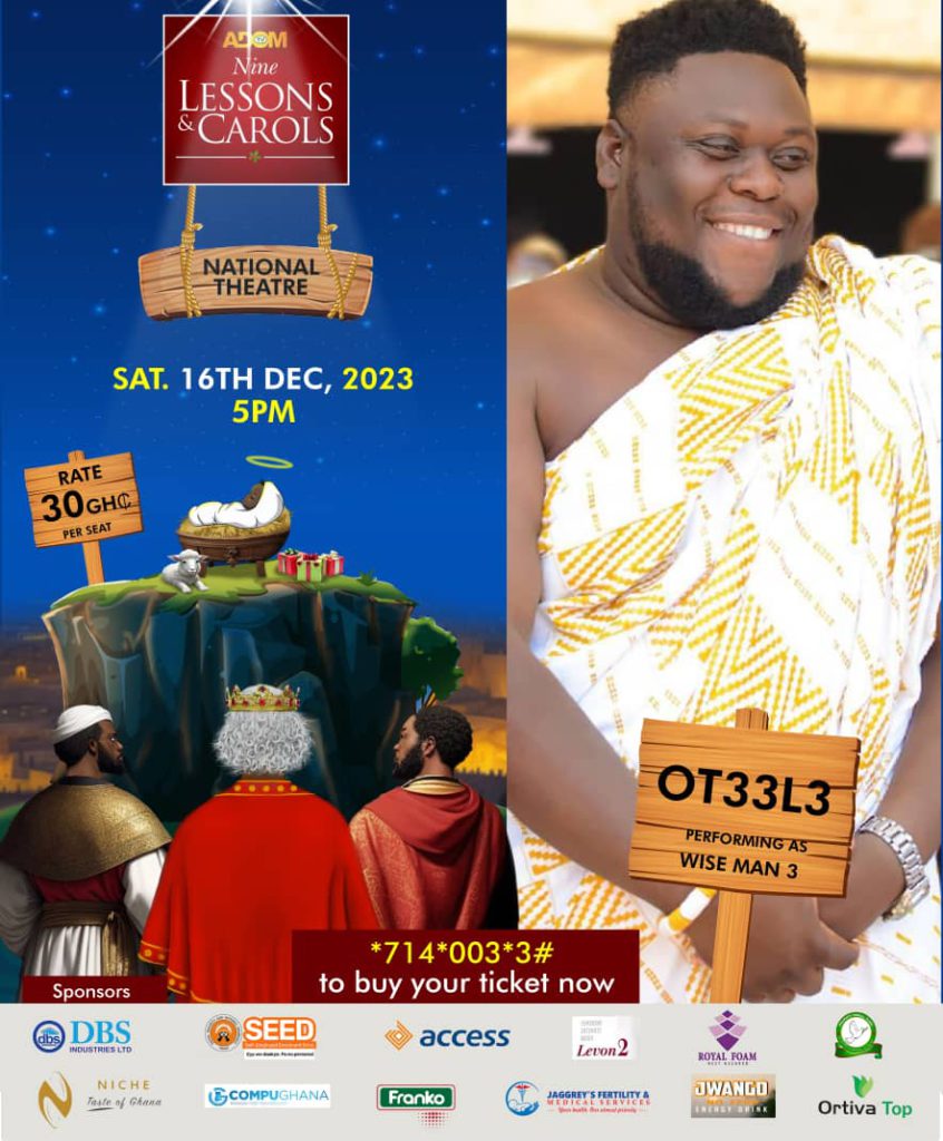 Adom Nine Lessons and Carols 2023 to illuminate National Theatre on December 16