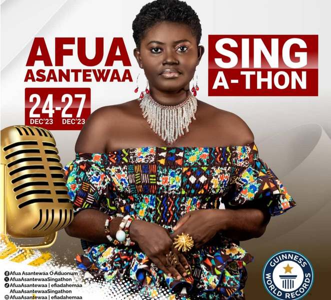 Asantewa aims to break 105 hours singathon Guinness World Record