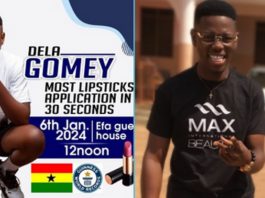 Ghanaian man to attempt most lipstick applications world record on January 6