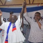 Isaac Darko (right) declares Ambrose Dery duly elected NPP aspirant