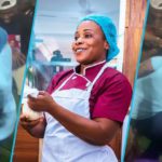 Chef Failatu danced hard at the cook-a-thon. Image Credit: @utvghana and @failaabdulrazak