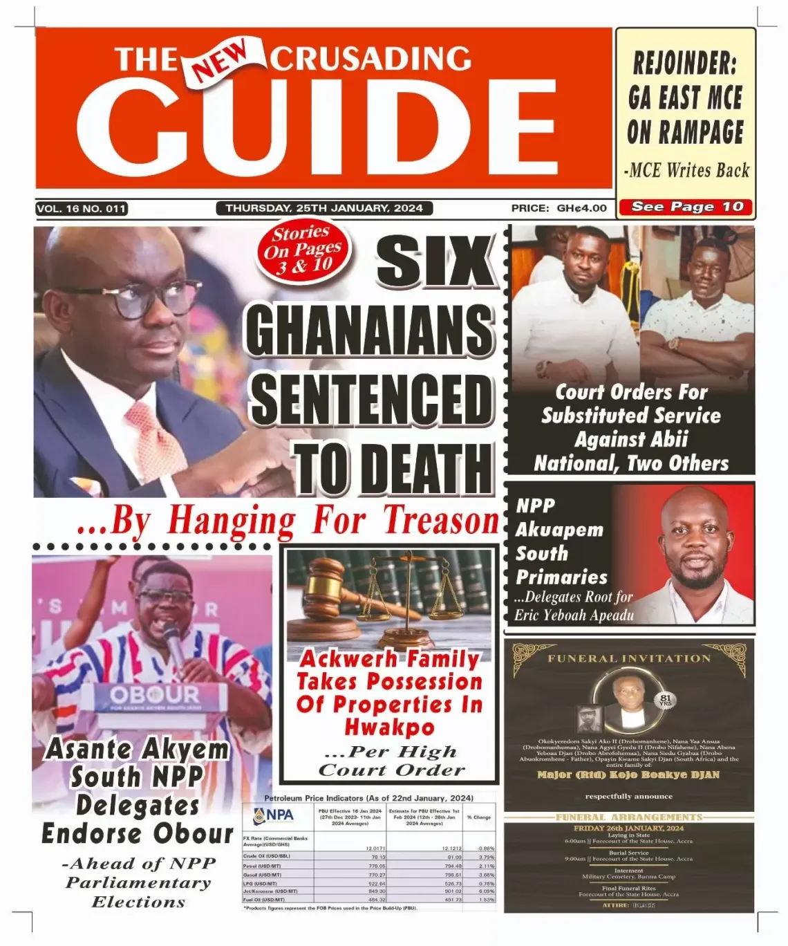 Newspaper Headlines Thursday 25th January 2024 Adomonline Newspaper Headlines Thursday 25th January 2024 Adomonline