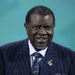 Hage Geingob, who is serving his second term, was first elected as president in 2014 after spending 12 years as the country's longest-serving prime minister [File: Hollie Adams/Bloomberg via Getty Images]