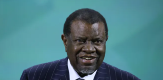Hage Geingob, who is serving his second term, was first elected as president in 2014 after spending 12 years as the country's longest-serving prime minister [File: Hollie Adams/Bloomberg via Getty Images]