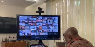 Akufo-Addo during a virtual meeting with ministers | File photo