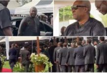 Bawumia and Mahama at funeral of the Rev funeral late Apostle Dr. Michael Kwabena Ntumy