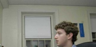 Mark Zuckerberg works in his Kirkland dorm room in 2004, following the launch of thefacebook.com.  Credit: Lowell K. Chow/The Harvard Crimson