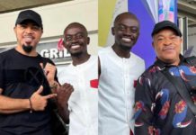 Ramsey Noah and Victor Osuagwu welcomed at the Kotoka International Airport, Ghana by Ghanaian actor Kwadwo Nkansh popualrly referred to as Lil Win for a film project titled "A Country called Ghana'