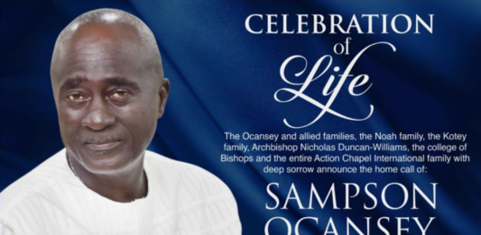 Celebration of life: SAMPSON OCANSEY a.k.a  UNCLE SAM, CEO OF DE ICON EVENTS CENTER