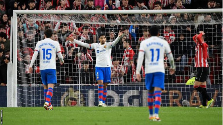 Barcelona stay third after draw at Athletic Bilbao