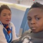 Actor Yaw Dabo and an air hostess