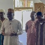 Mike Oquaye Jnr with some of the leaders of the Muslim community