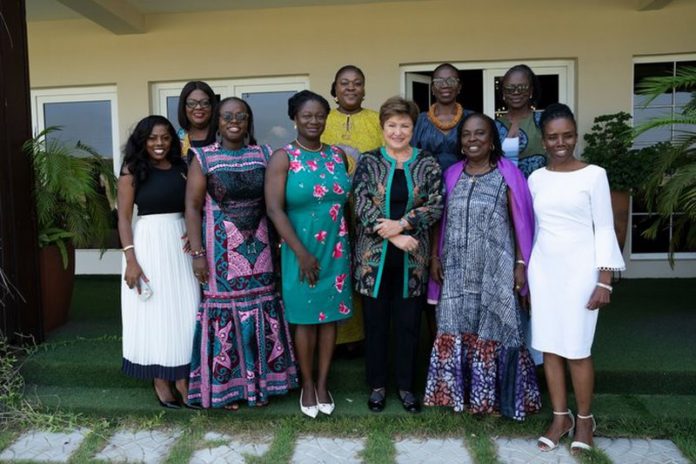 Nana Aba Anamoah, UG VC, NSMQ mistress, others join visiting IMF boss for lunch