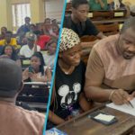 John Dumelo and tutoring UG students. Image Credit: @johndumelo1