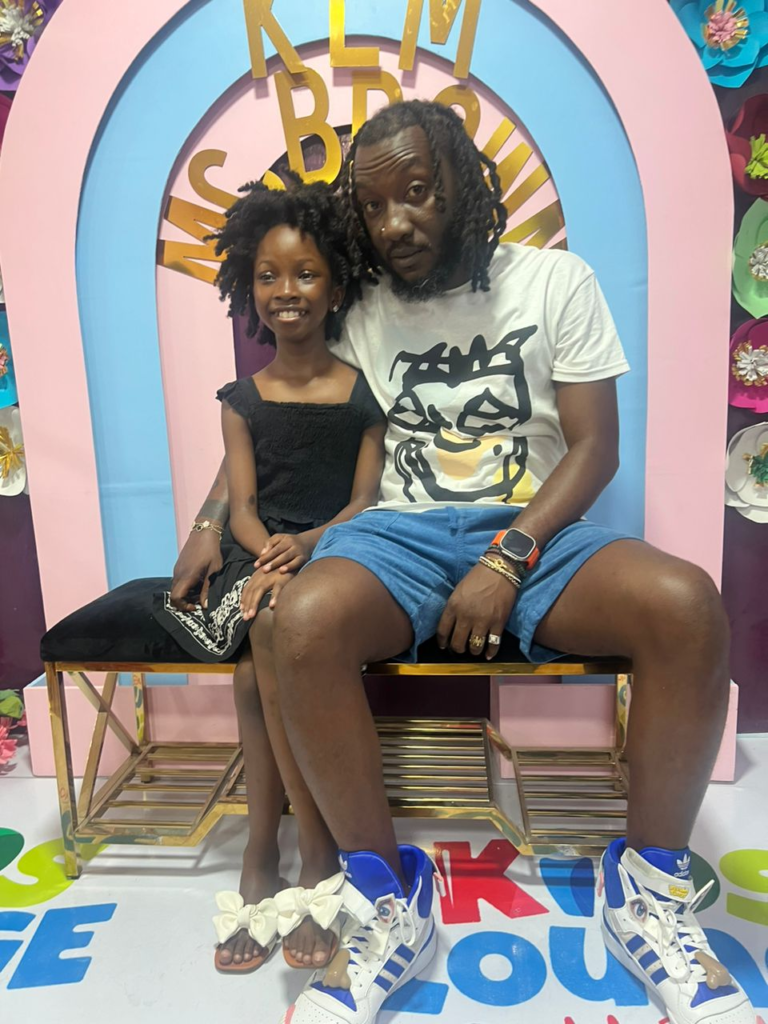 Mylah Gyimah with her dad, Nana B. Gyimah at Nana McBrown's kids Lounge at East Legon, Accra 