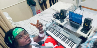 Kuami Eugene on his sick UGMC bed after N1 accident