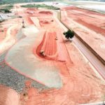 An aerial view of the commencement of the Northern Apron Project