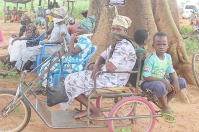 A physically-challenged woman