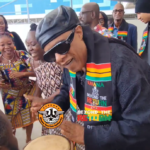 Stevie Wonder plays a drum at Kotoka International Airport, Ghana | Credit: @ByeondtheReturn/Instagram