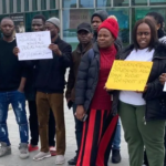 BBC | Teesside University students protested on campus on Tuesday morning