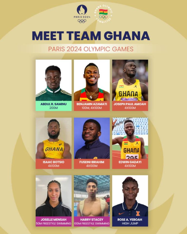 Nine athletes to representing Ghana at Paris 2024 Olympic Games