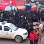 La demonstration turns chaotic as protestors clash with police