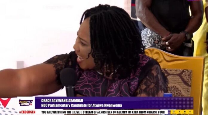 The National Democratic Congress (NDC) parliamentary candidate for the Atwima Kwanwoma constituency, Grace Agyemang Asamoah,