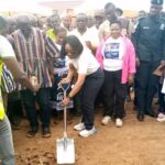 Atiwa East MP cuts sod for Astro Turf construction in Asaman Tamfoe