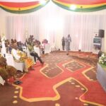 Ophelia Mensah Hayford (right), Minister of Environment, Science, Technology and Innovation, speaking at the launch in Accra. Picture: SAMUEL TEI ADANO