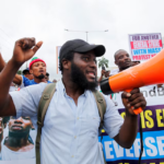 Demonstrators gather, as they participate in an anti-government demonstration to protest against bad governance and economic hardship in Lagos, Nigeria August 1, 2024. REUTERS/Akintunde Akinleye