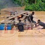 Military destroys Chanfans in anti-galamsey operation on Birim River