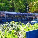 Police Management Board outdoors 2 modern bus stops