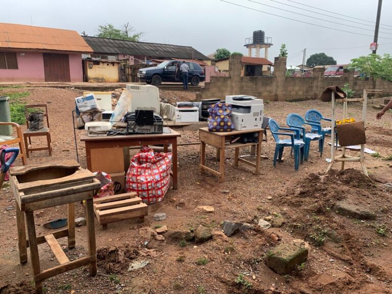 Bibiani Municipal Education office flooded after heavy downpour