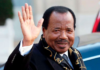 Cameroon President Paul Biya waves as he leaves the Elysee Palace in Paris. File Photo | AFP