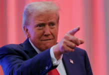 President-elect Donald Trump gestures as he meets with House Republicans on Capitol Hill in Washington, DC, on November 13. Brian Snyder/Reuters