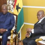 President-elect John Mahama with President Nana Akufo-Addo at Jubilee House