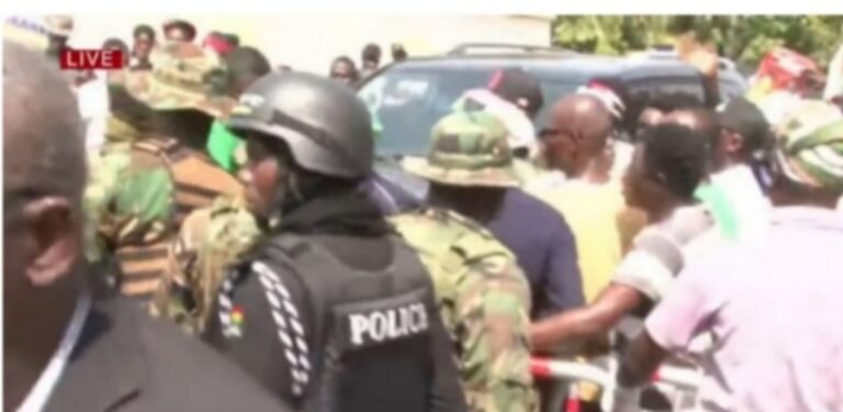 NDC supporters besiege EC office; face off with security personnel 