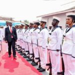 Omane Boamah inspects Ghana Navy Guard of Honour