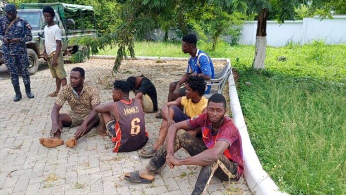 8 illegal miners arrested, several mining equipment seized in an operation to clampdown on illegal miners in the Eastern region