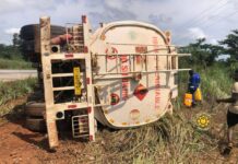 Fuel tanker catches fire on Accra-Kumasi highway