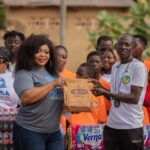 Asempa FM’s Fire Lady donates to Ashaiman Future Leaders FC to mark birthday