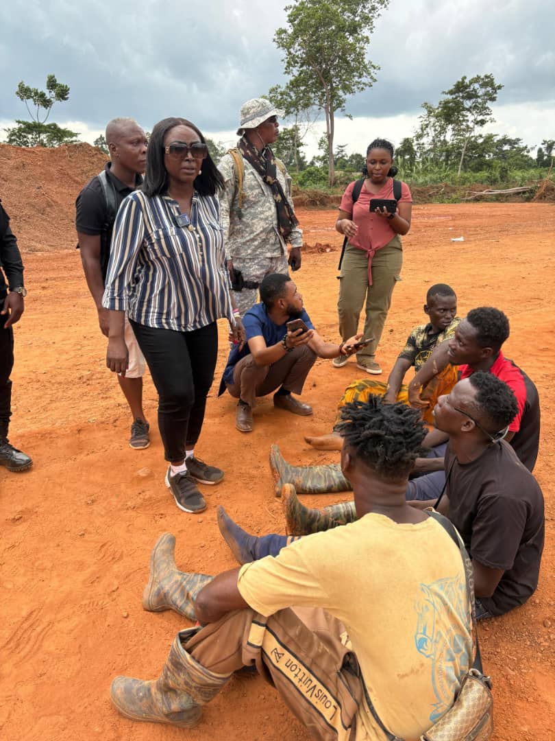 Hannah Bissiw, Atiwa West DCE lead operation to arrest 10 illegal miners