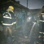 Fire destroys structures behind Arts Centre