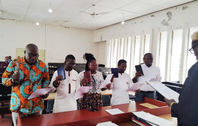 The inducted officers include, Dr. Harrison Kofi Belley – Chairman, Ms. Ivy Priscilla Setordjie – Vice Chairperson, Mr. Lambert Kofi Atsivor – Secretary, and Mr. King Freeman Nutsukpoe – Treasurer. The inducted officers include, Dr. Harrison Kofi Belley – Chairman, Ms. Ivy Priscilla Setordjie – Vice Chairperson, Mr. Lambert Kofi Atsivor – Secretary, and Mr. King Freeman Nutsukpoe – Treasurer.